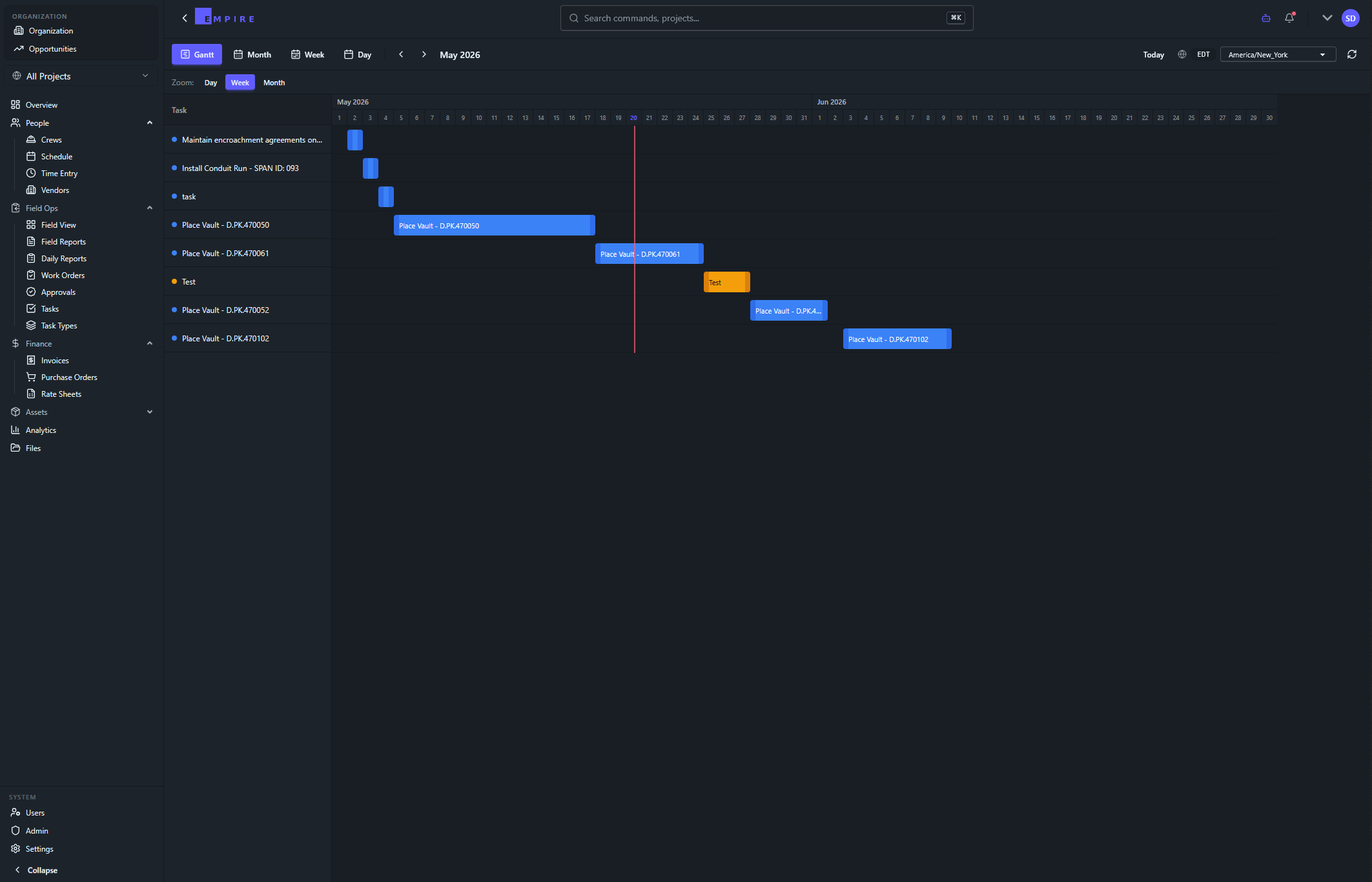 Paramount Utility Corporation dashboard screenshot